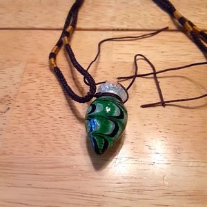 Murano Glass oil ashes urn bottle cork pendant